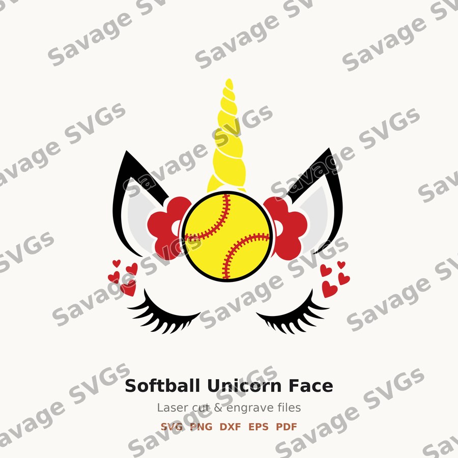 Softball Unicorn Face