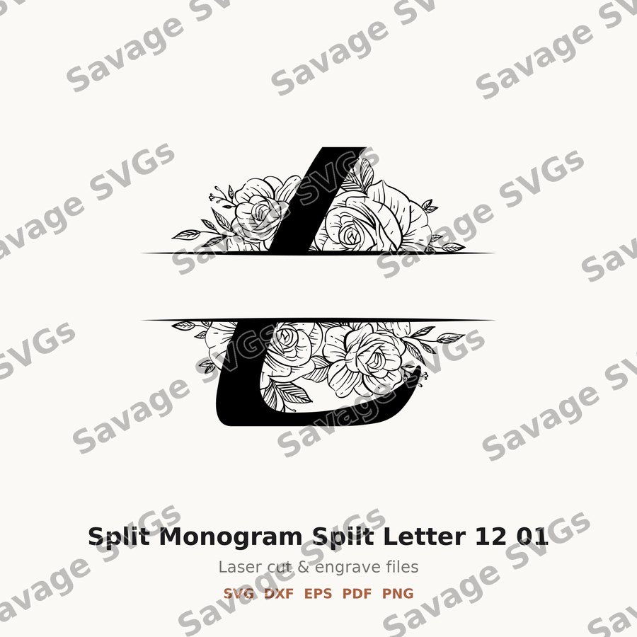 Split Monogram Spilt Letter 12 01