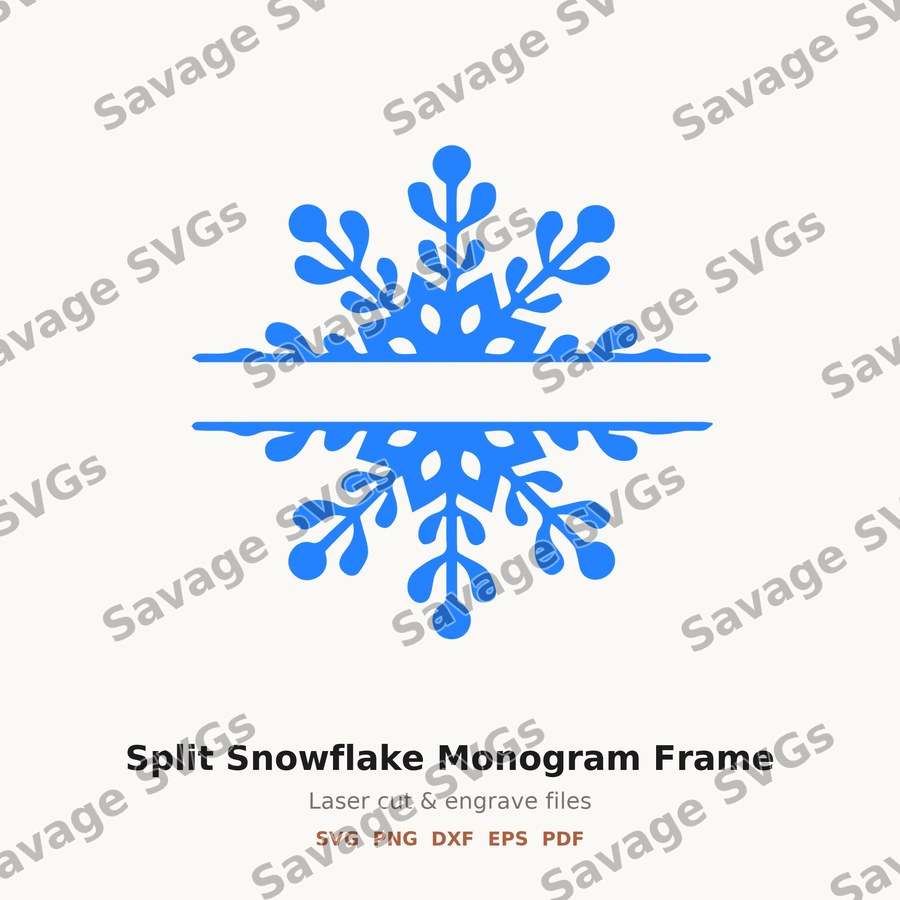 Split Snowflake Monogram Frame