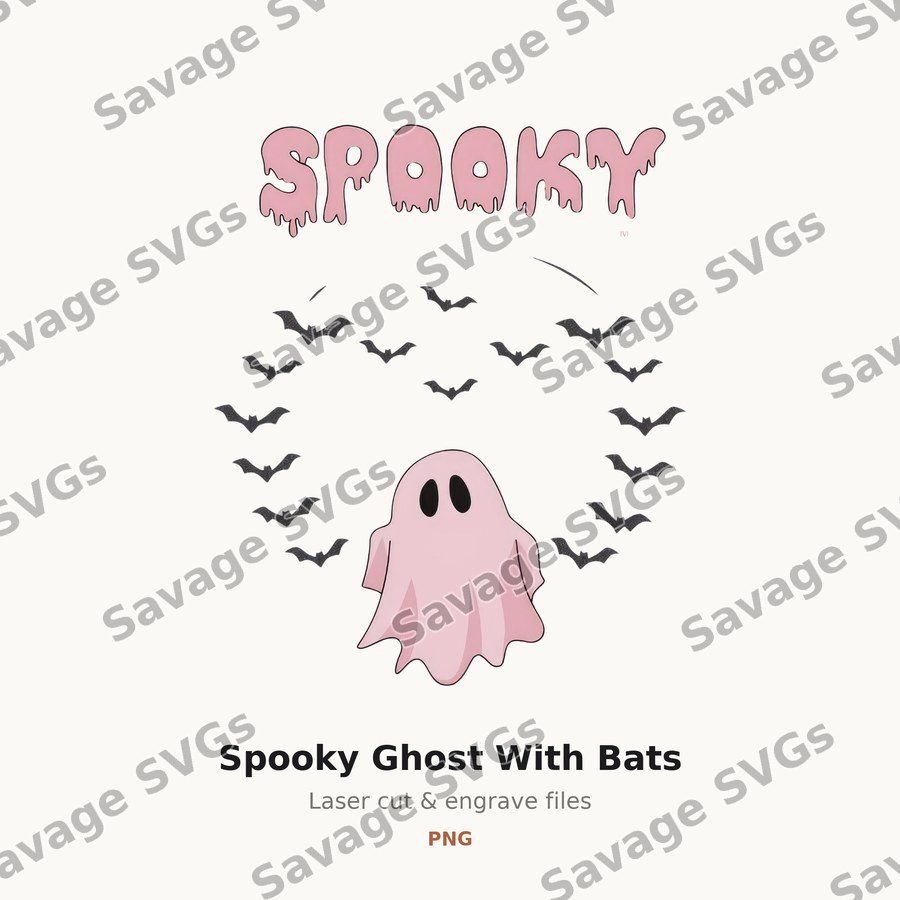 Spooky Ghost With Bats