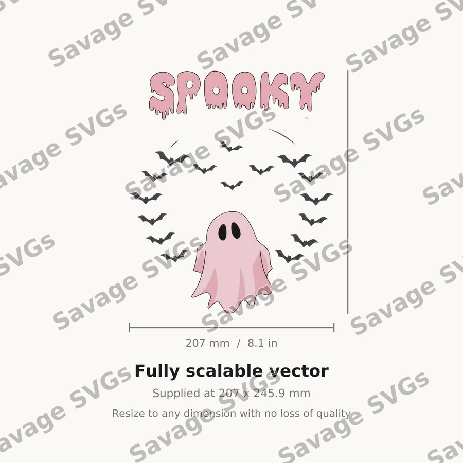 Spooky Ghost With Bats