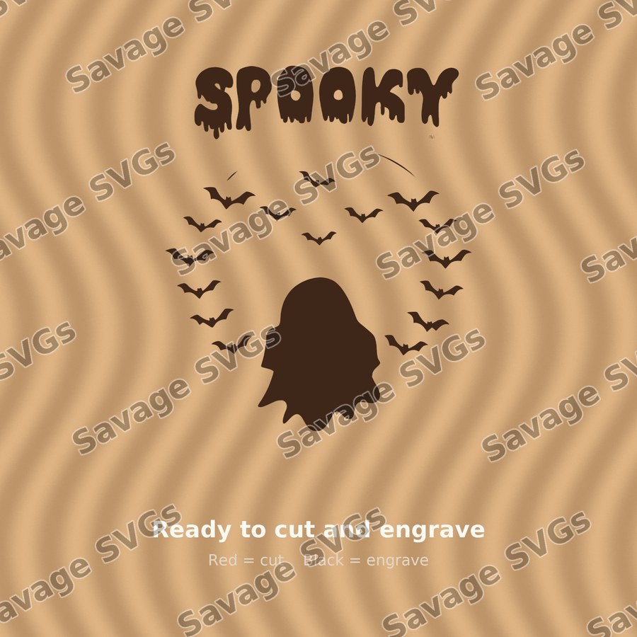 Spooky Ghost With Bats
