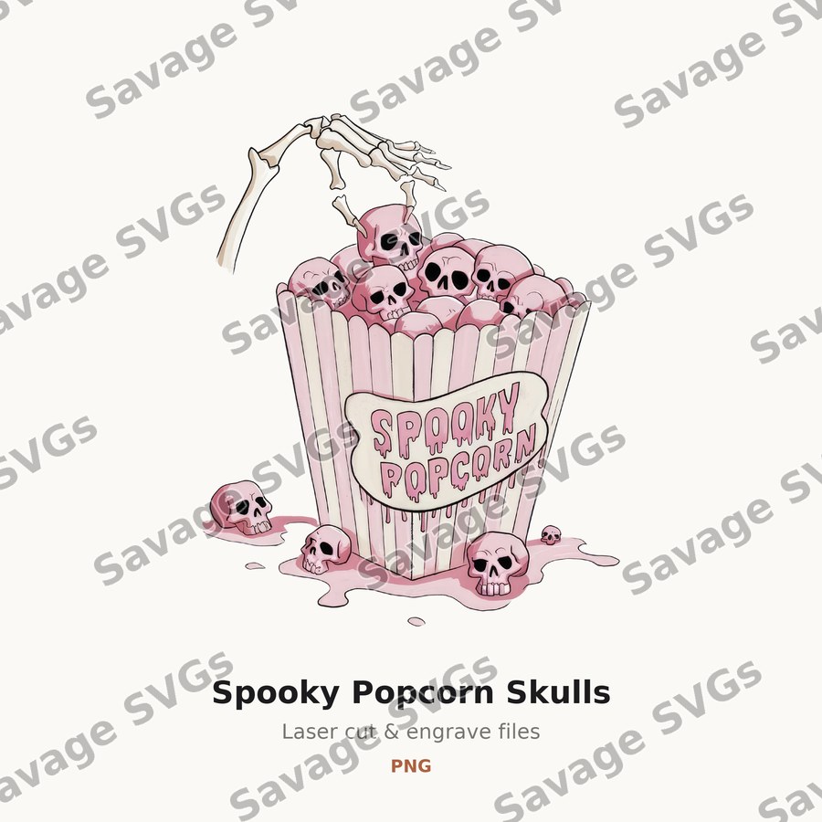 Spooky Popcorn Skulls