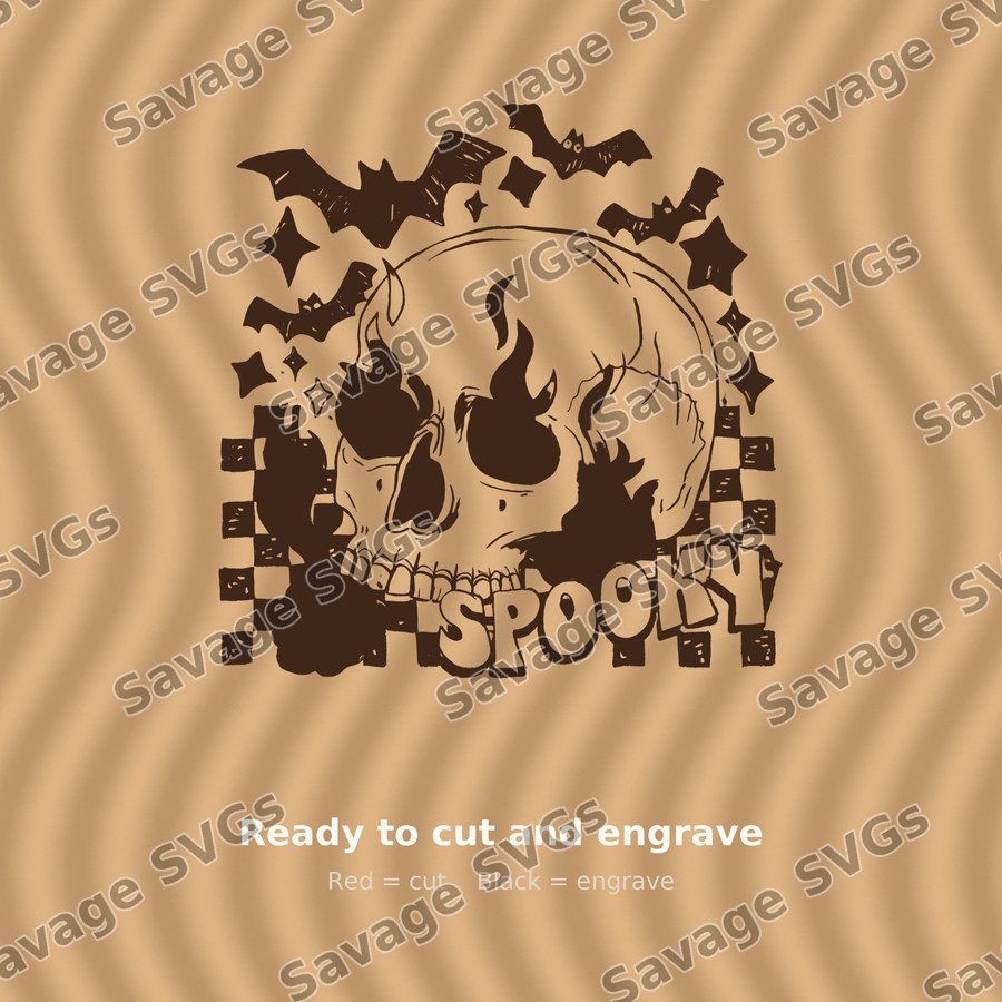 Spooky Skull With Flames