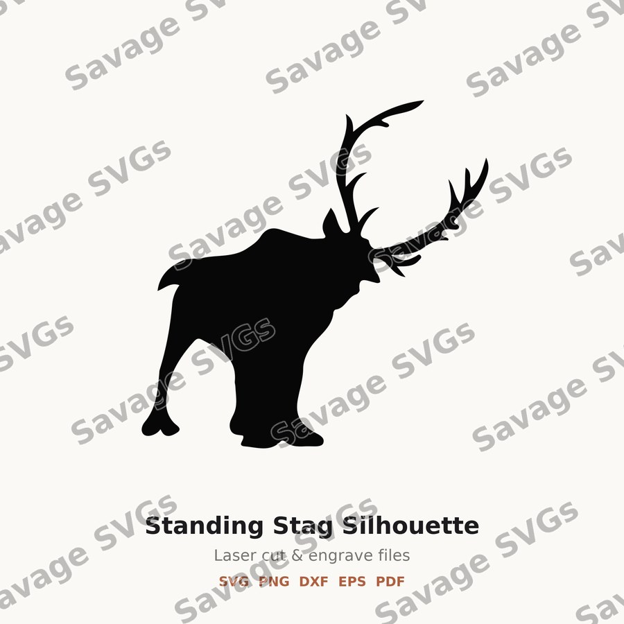 Standing Stag Silhouette