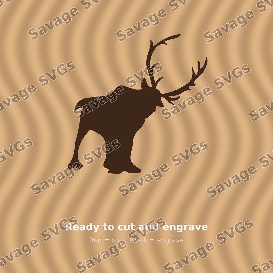 Standing Stag Silhouette