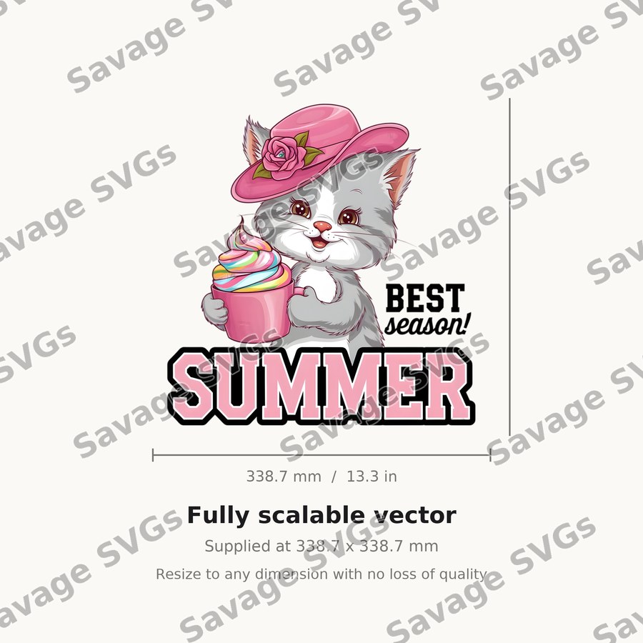 Summer Cat With Ice Cream