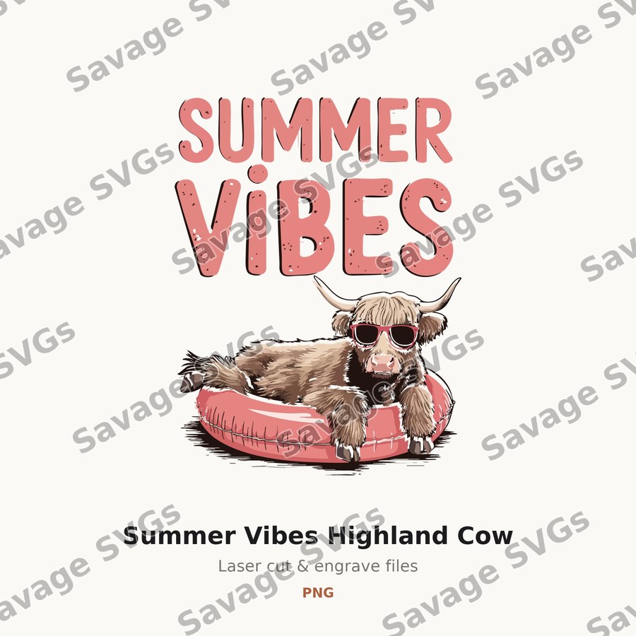Summer Vibes Highland Cow