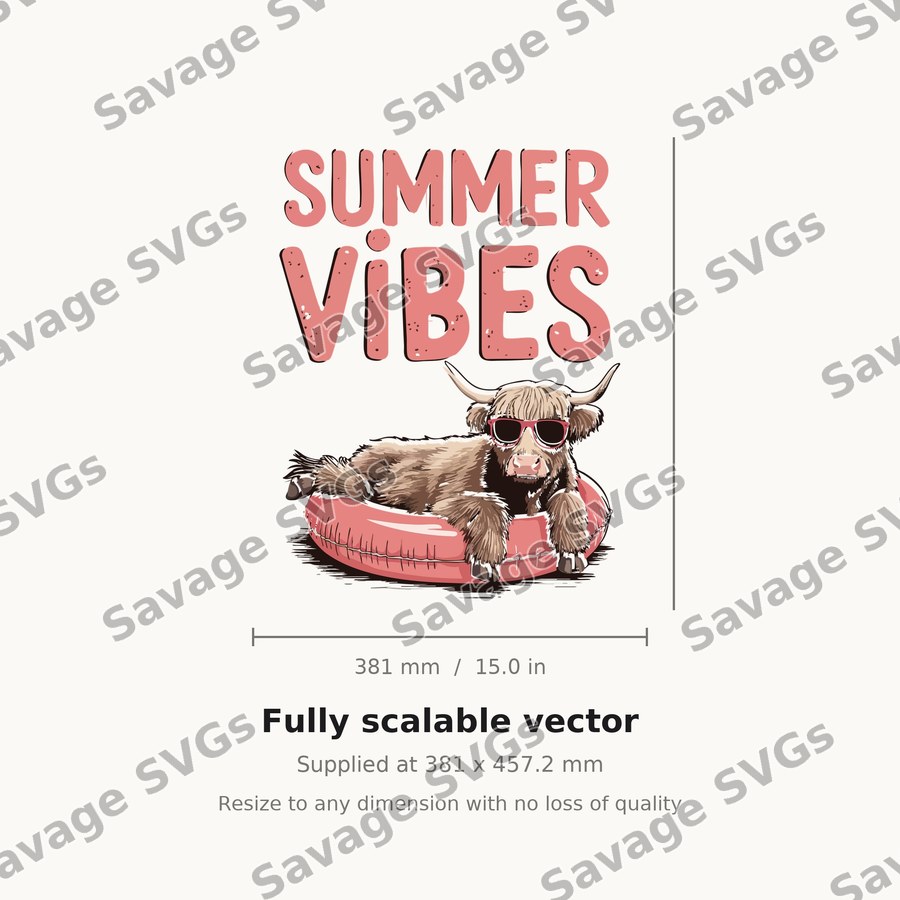 Summer Vibes Highland Cow