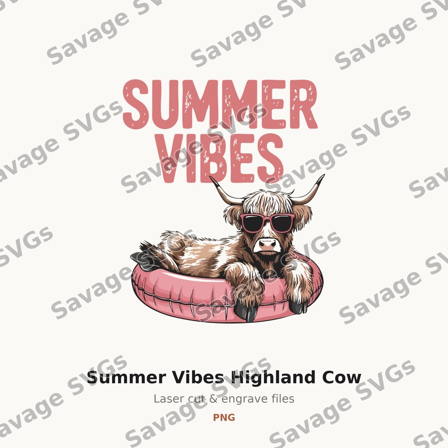Summer Vibes Highland Cow