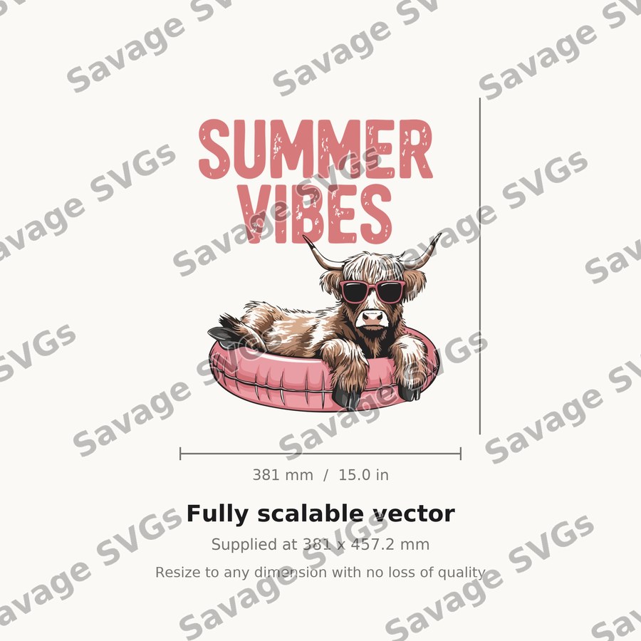 Summer Vibes Highland Cow