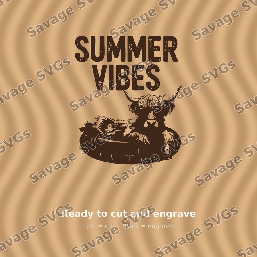 Summer Vibes Highland Cow