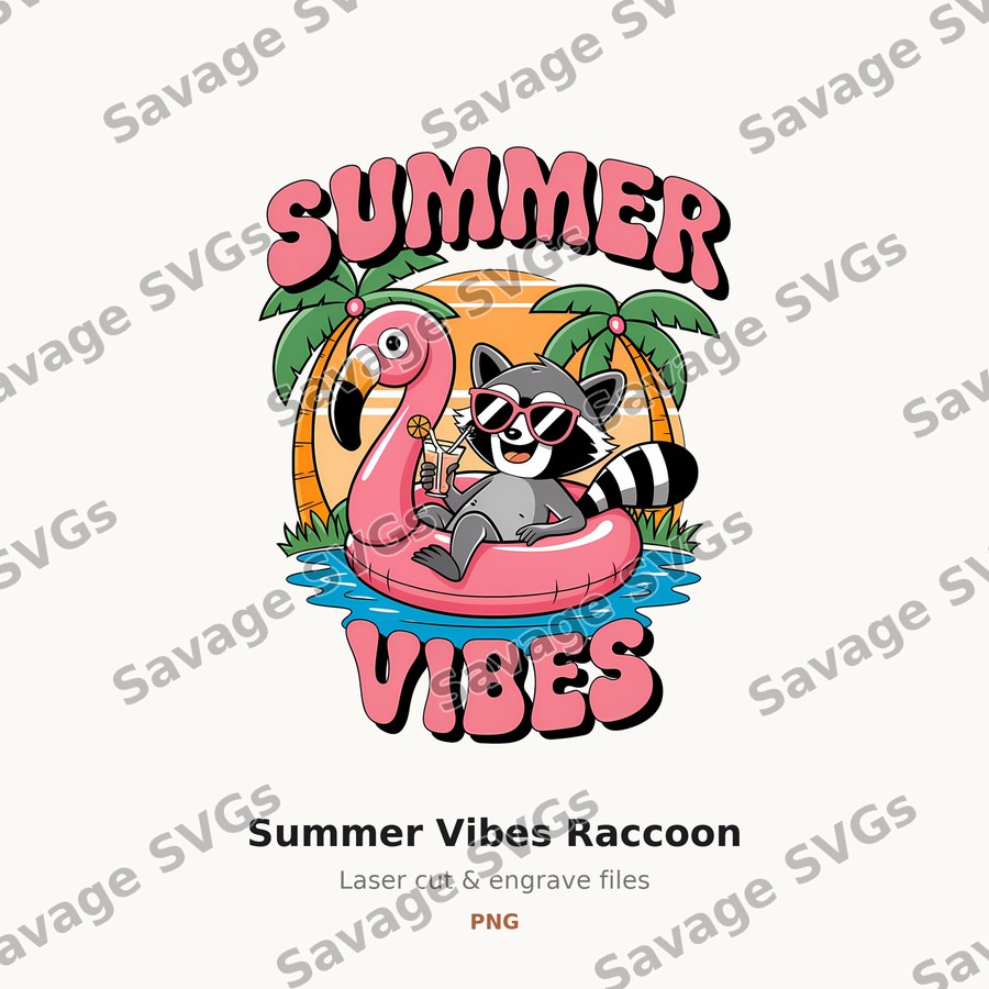 Summer Vibes Raccoon
