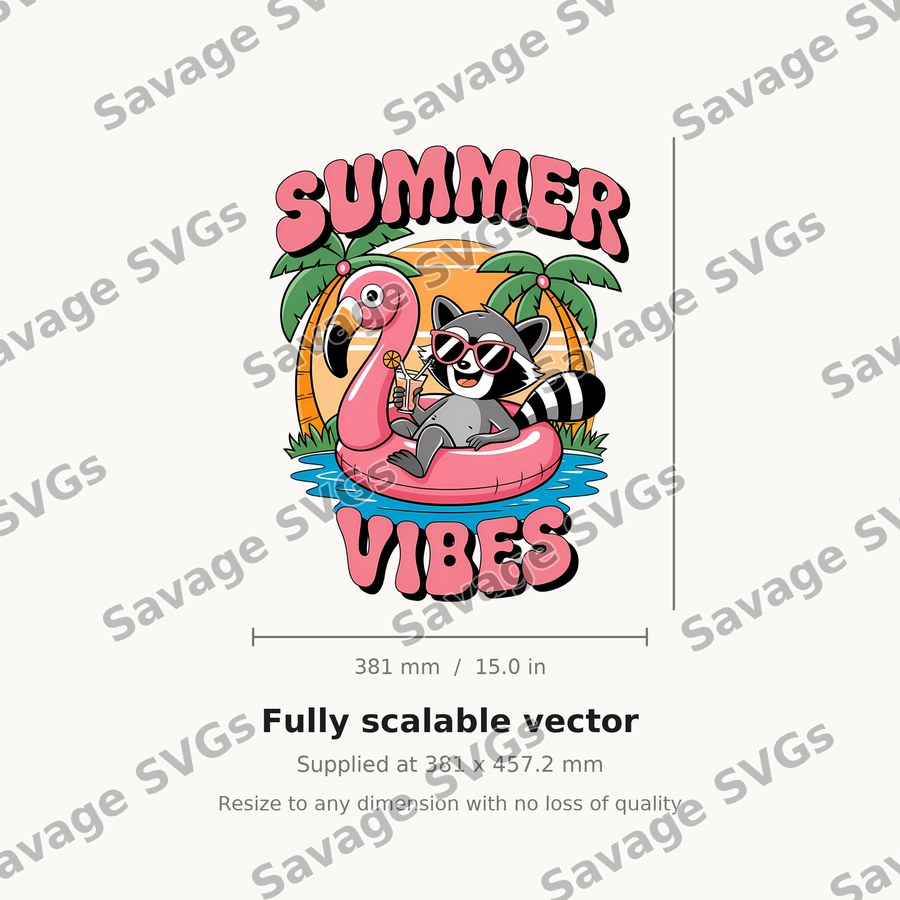 Summer Vibes Raccoon