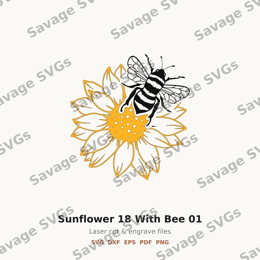 Sunflower 18 With Bee 01