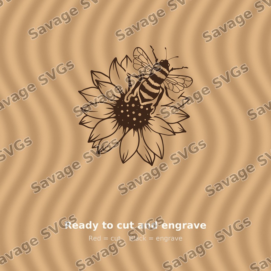 Sunflower 18 With Bee 01