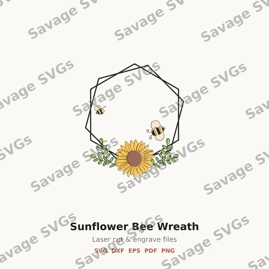 Sunflower Bee Wreath