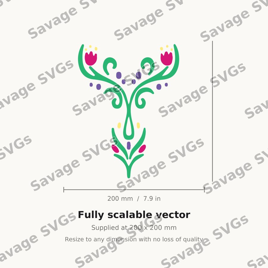 Symmetrical Tulip Vine