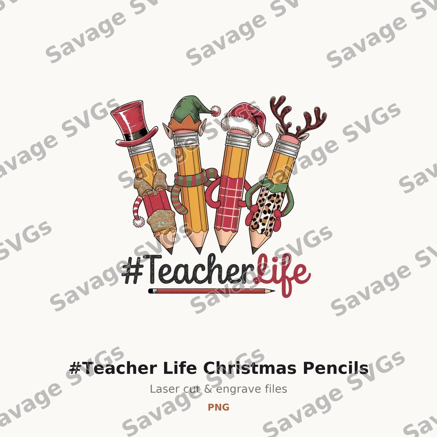 #Teacher Life Christmas Pencils