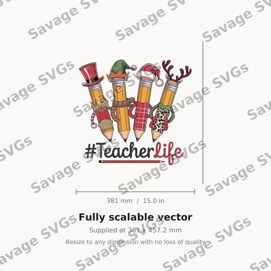 #Teacher Life Christmas Pencils