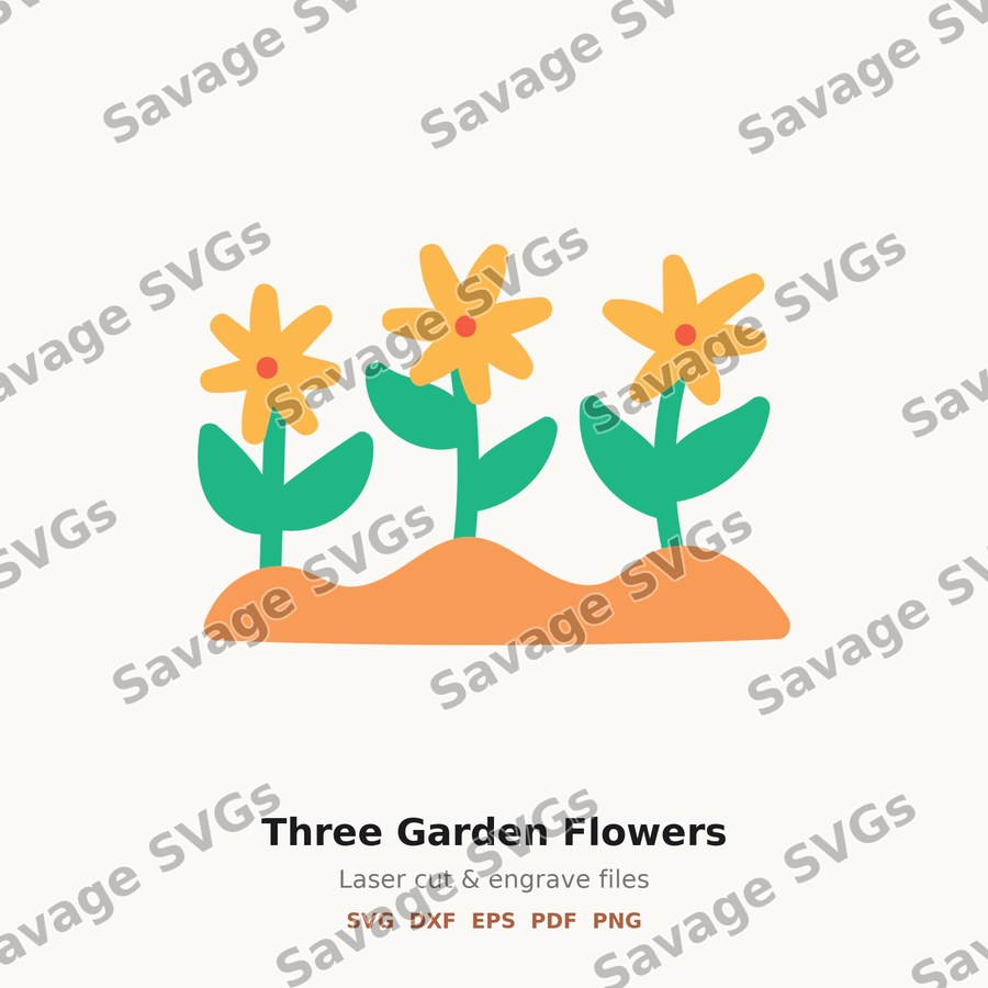 Three Garden Flowers