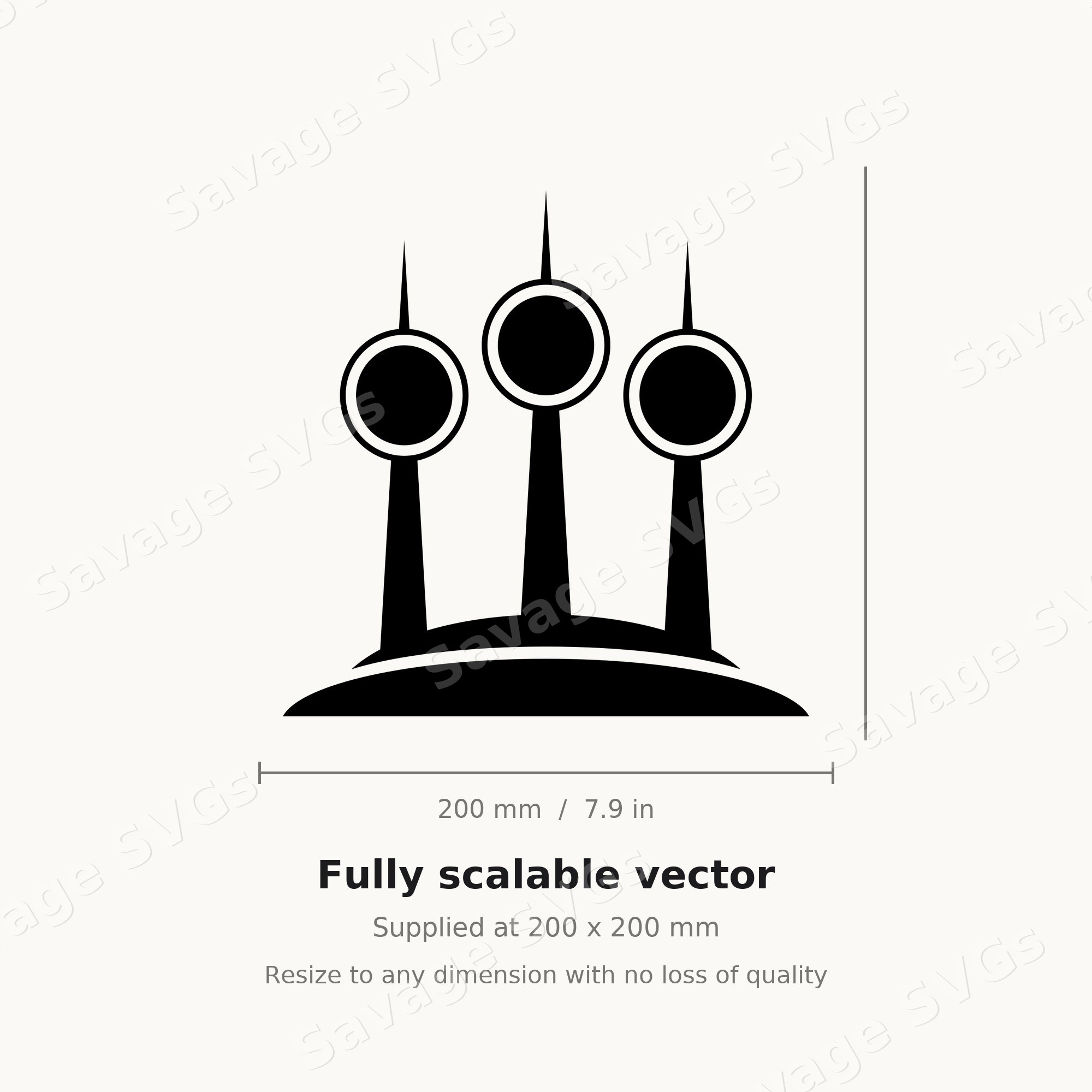 Three Towers Silhouette