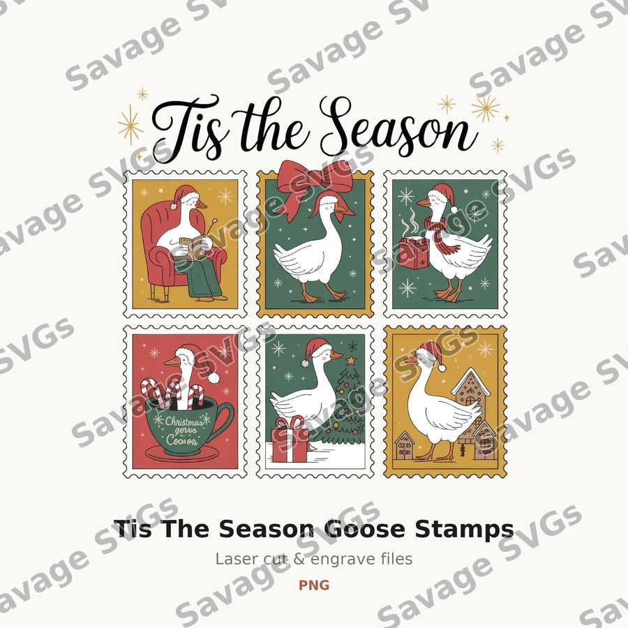 Tis The Season Goose Stamps