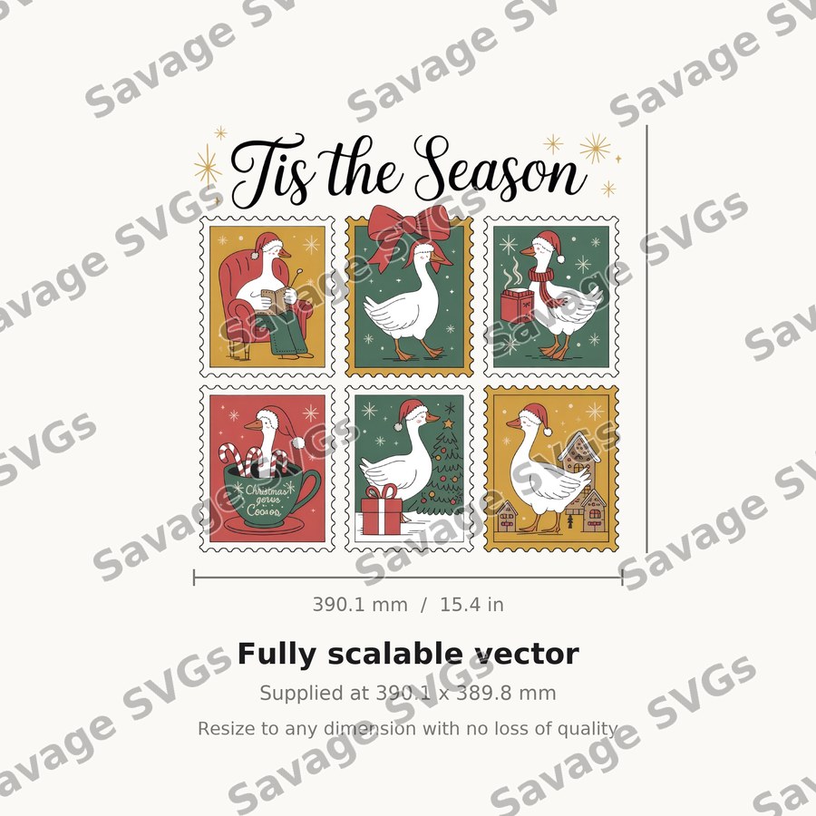 Tis The Season Goose Stamps