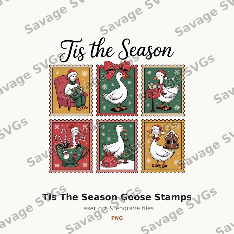 Tis The Season Goose Stamps