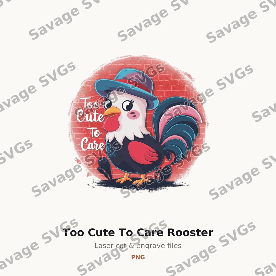 Too Cute To Care Rooster