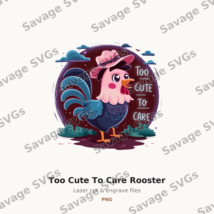 Too Cute To Care Rooster