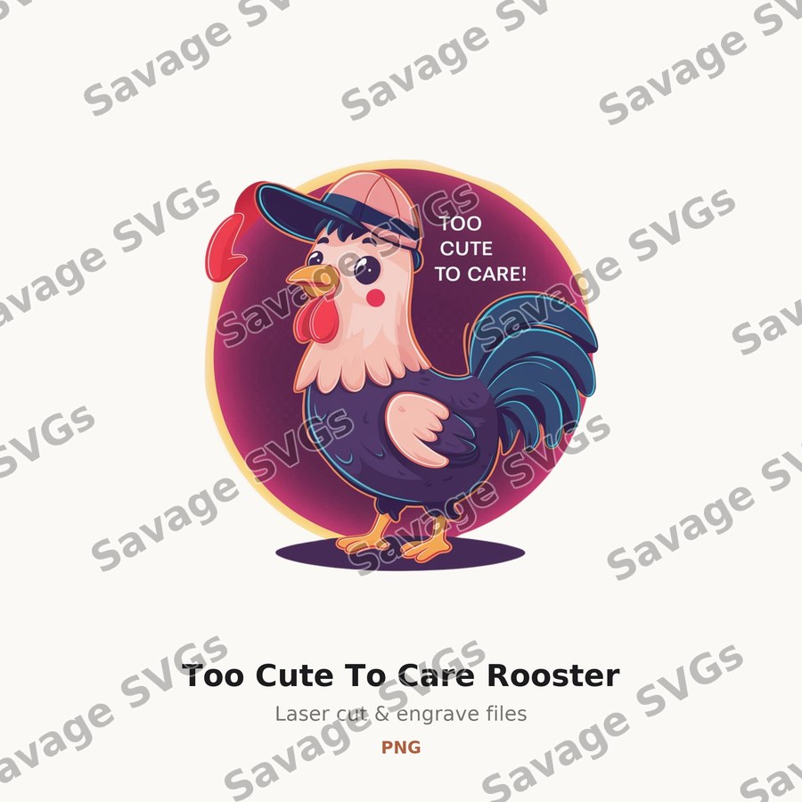 Too Cute To Care Rooster