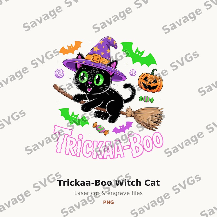 Trickaa-Boo Witch Cat