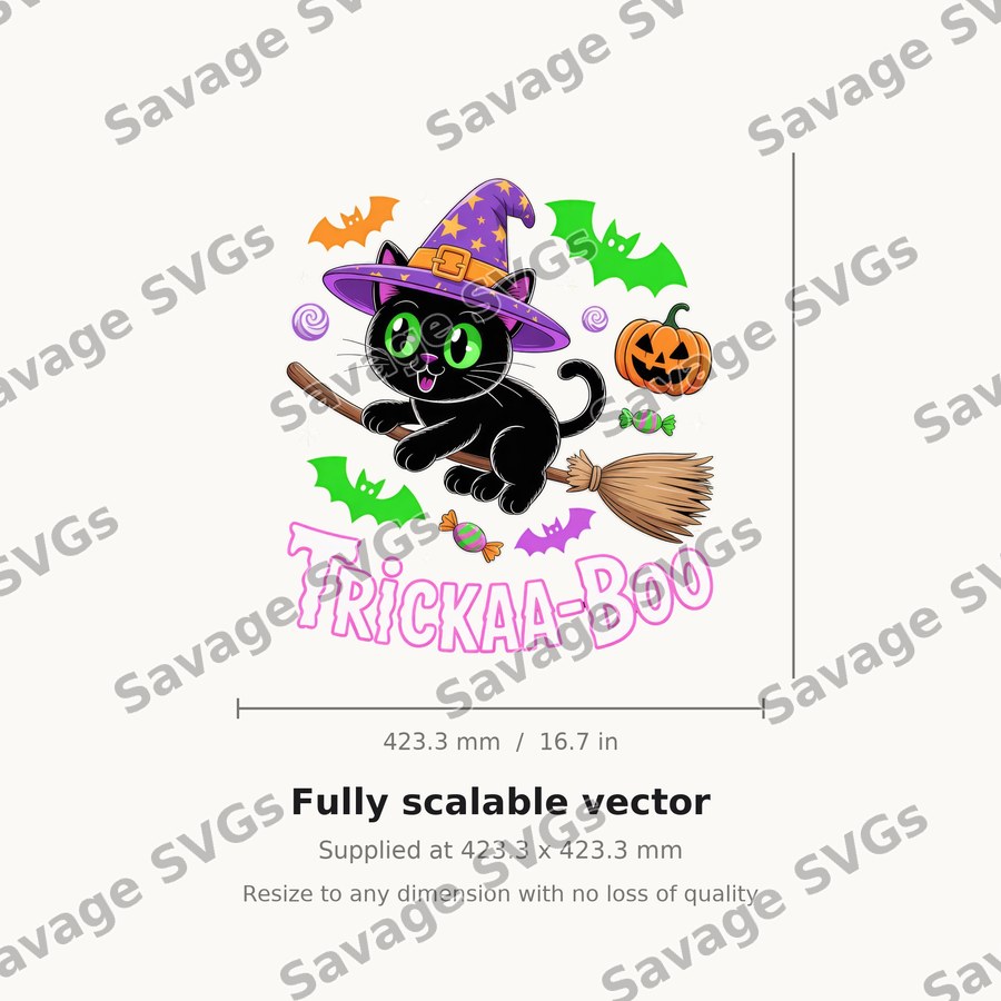 Trickaa-Boo Witch Cat