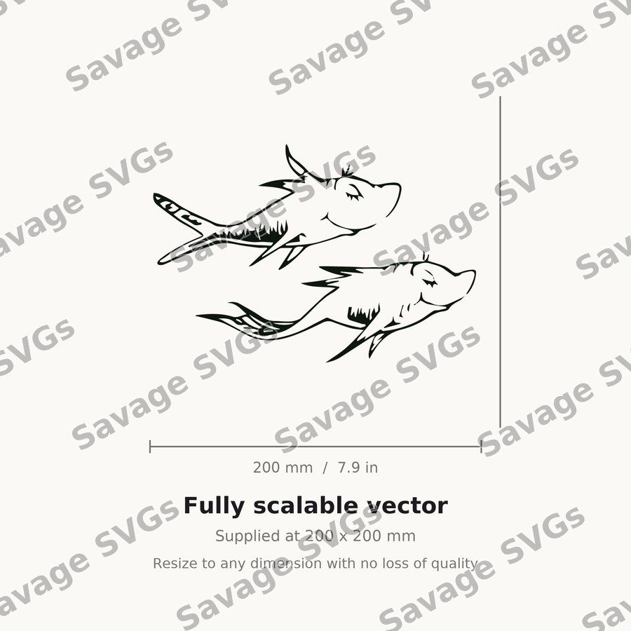Two Stylized Fish