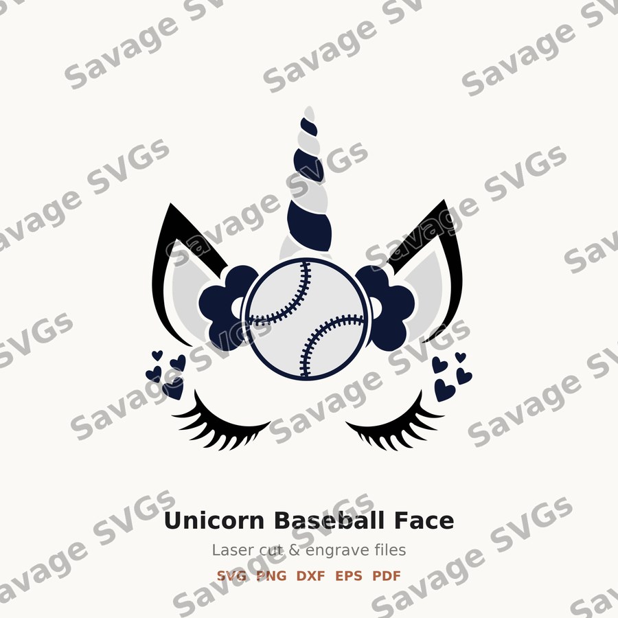 Unicorn Baseball Face