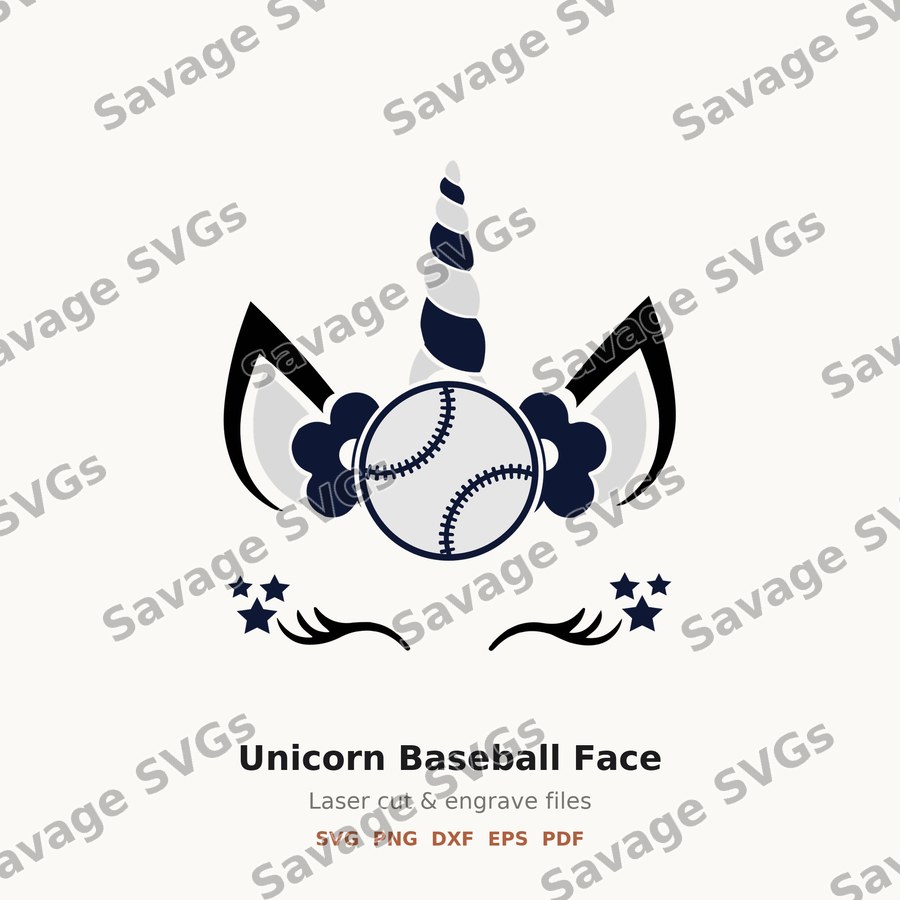 Unicorn Baseball Face