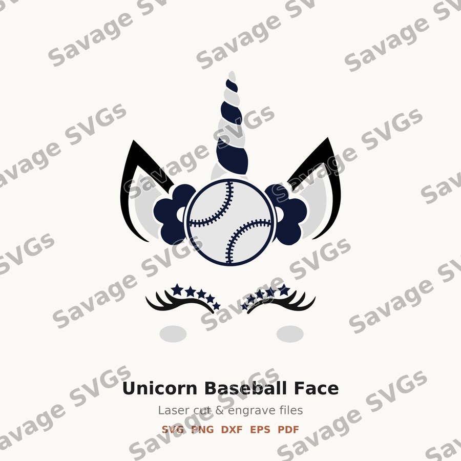 Unicorn Baseball Face