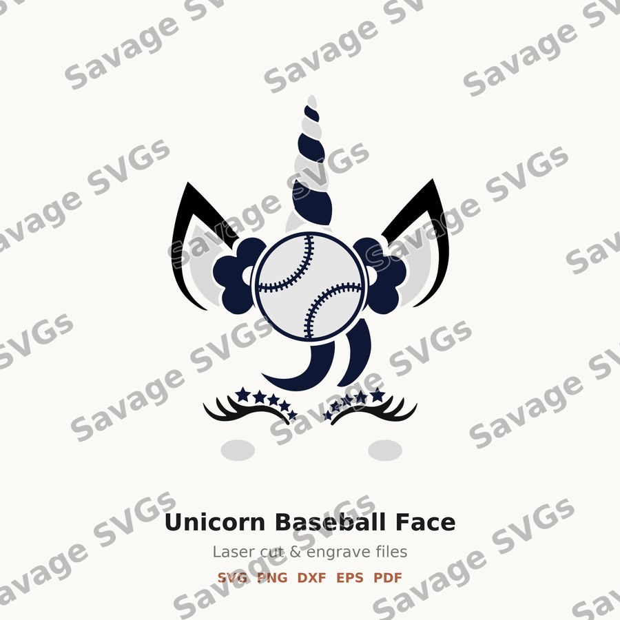 Unicorn Baseball Face