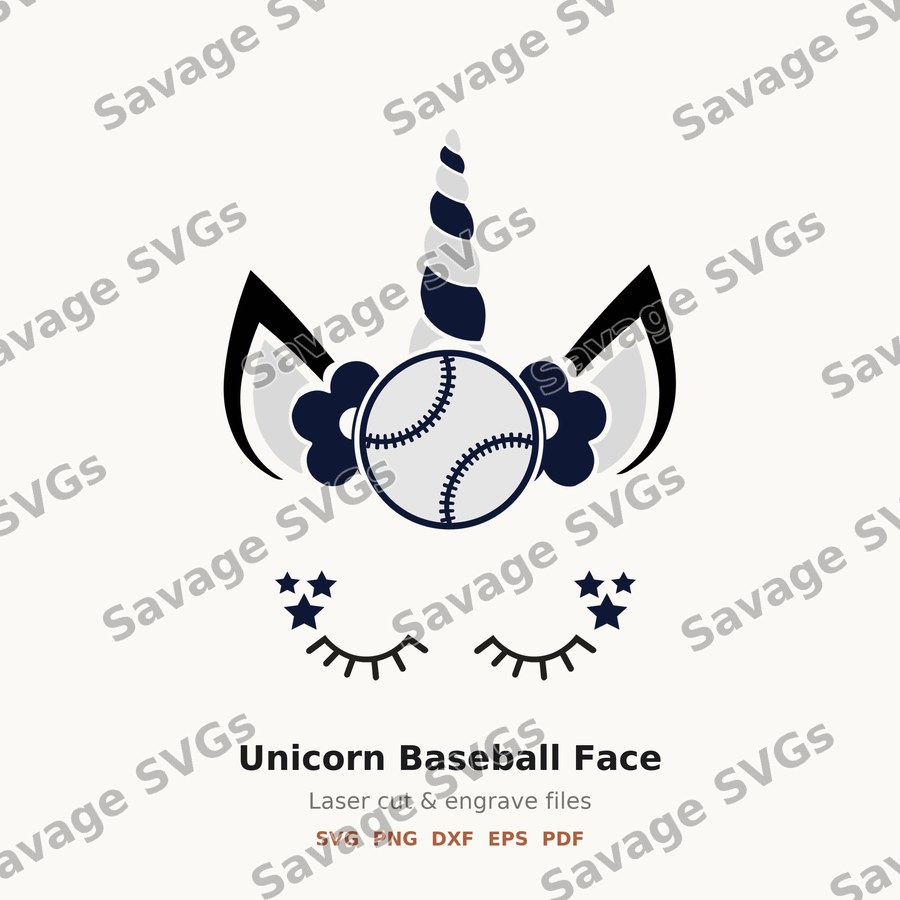 Unicorn Baseball Face