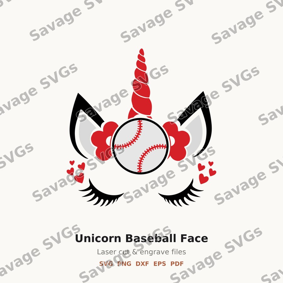 Unicorn Baseball Face