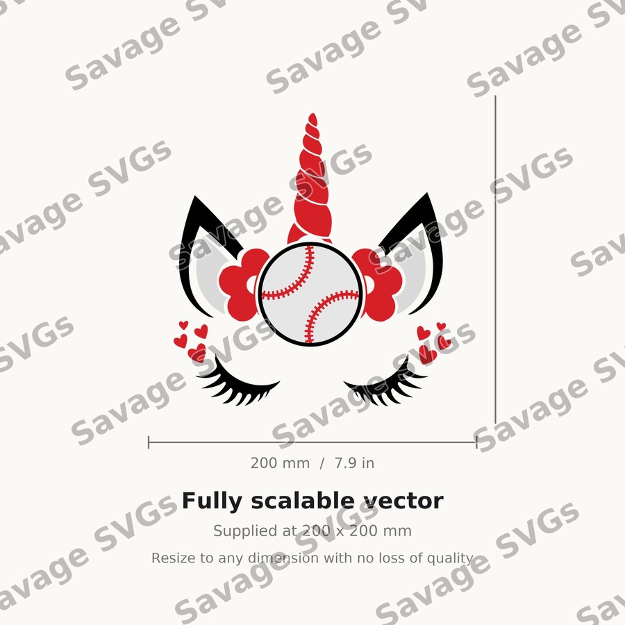 Unicorn Baseball Face