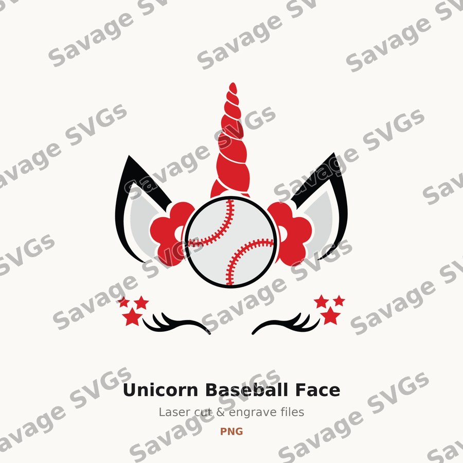 Unicorn Baseball Face