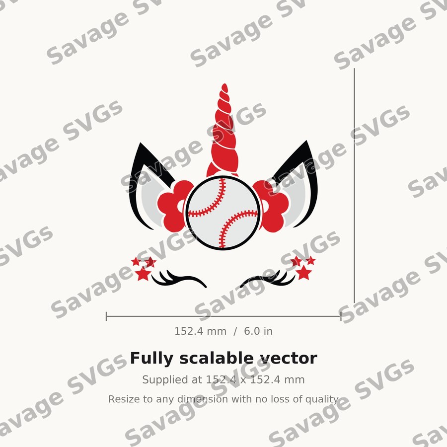 Unicorn Baseball Face