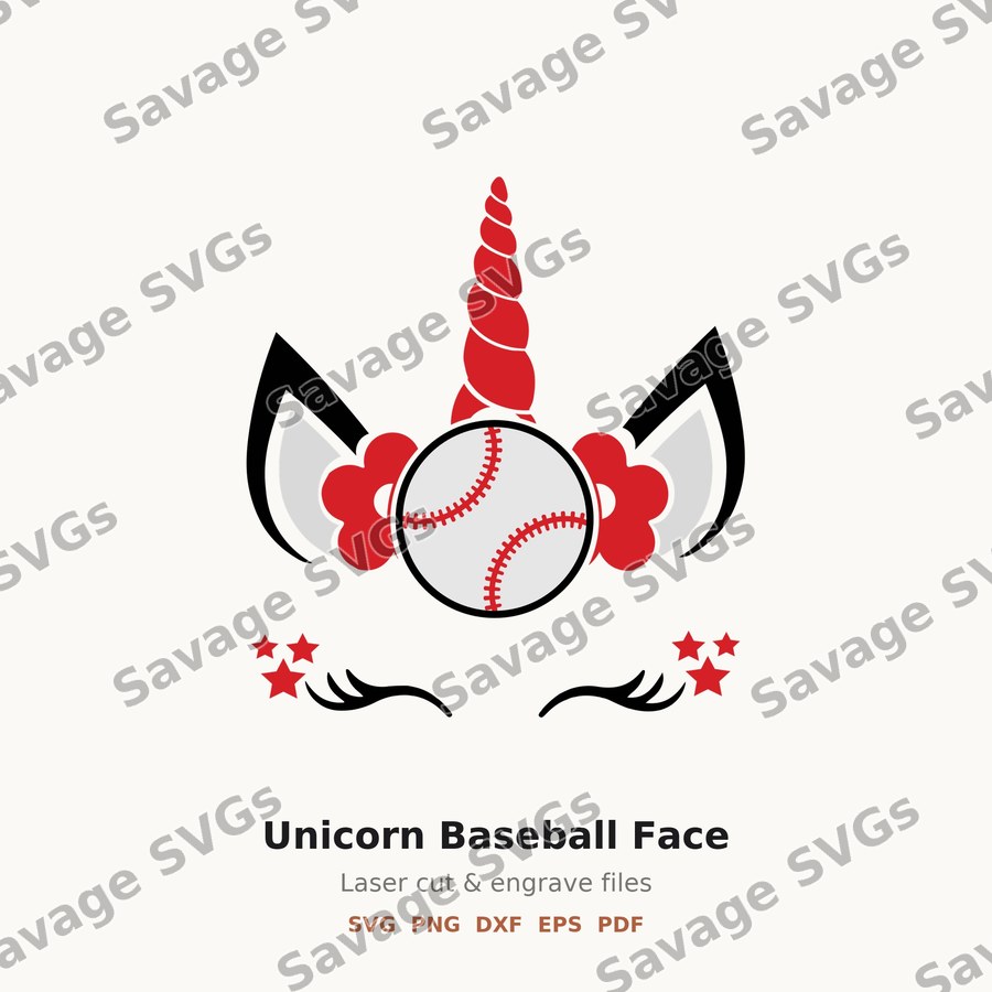 Unicorn Baseball Face