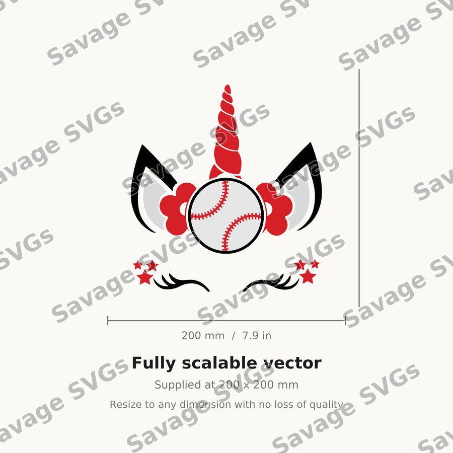 Unicorn Baseball Face