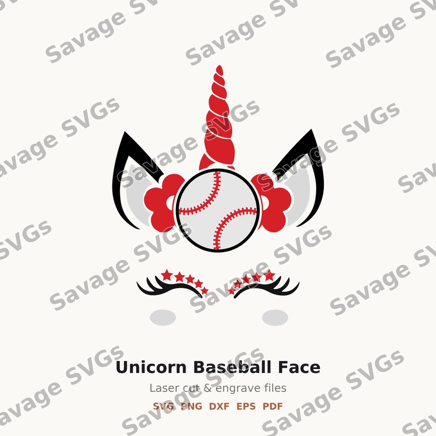 Unicorn Baseball Face