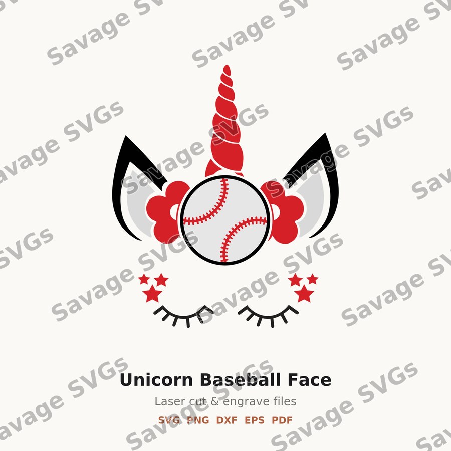 Unicorn Baseball Face