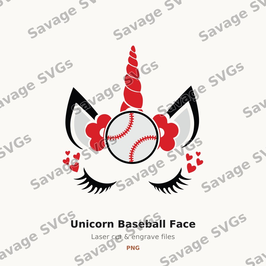 Unicorn Baseball Face