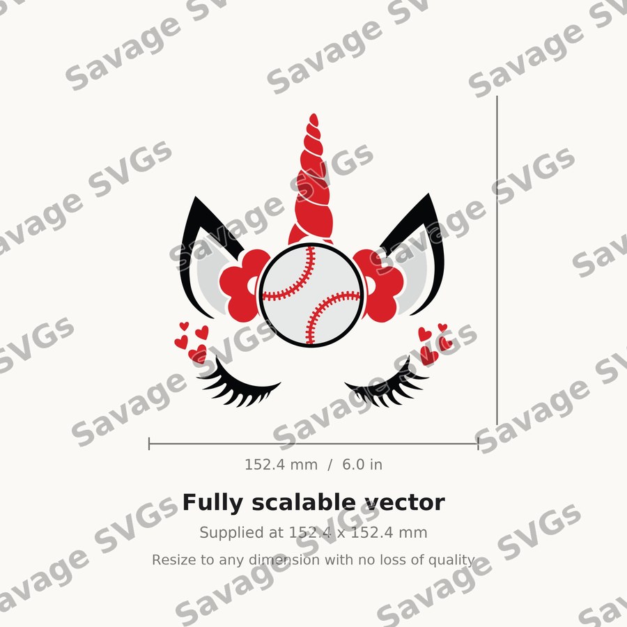 Unicorn Baseball Face